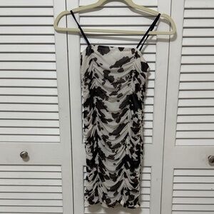 Juniors Super Mini Thin Strap Cow Print Dress